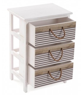 Cajonera auxiliar grande madera color blanco  mdmhogar