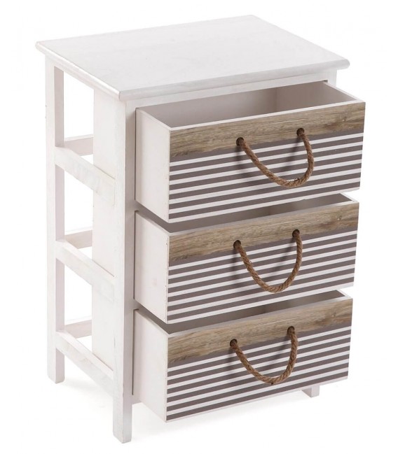 Cajonera auxiliar grande madera color blanco  mdmhogar