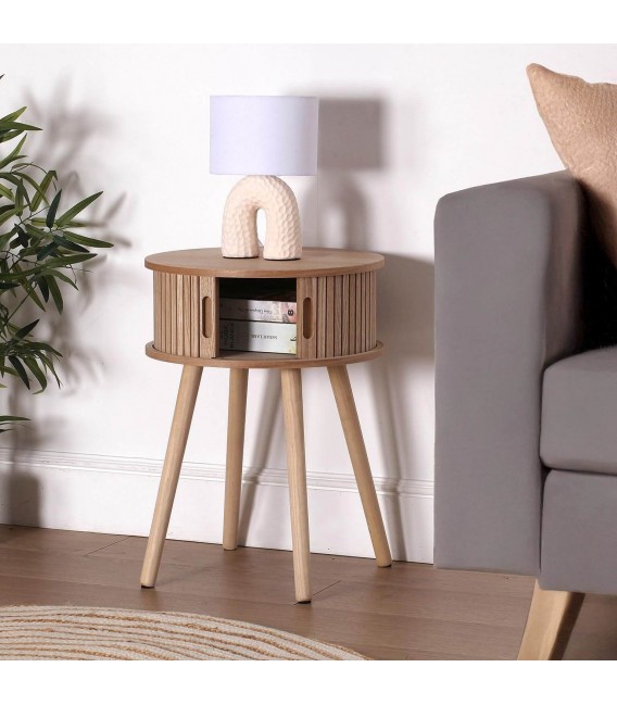 Mesita de noche redonda mdmhogar