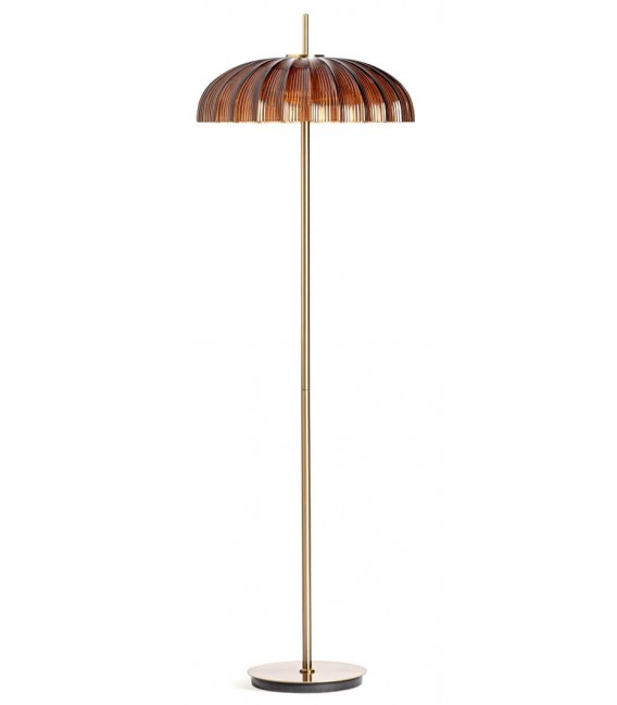 Lámpara de pie acero oro vintage mdmhogar