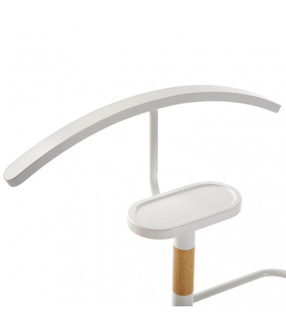 Galán de noche metal blanco y madera natural mdmhogar