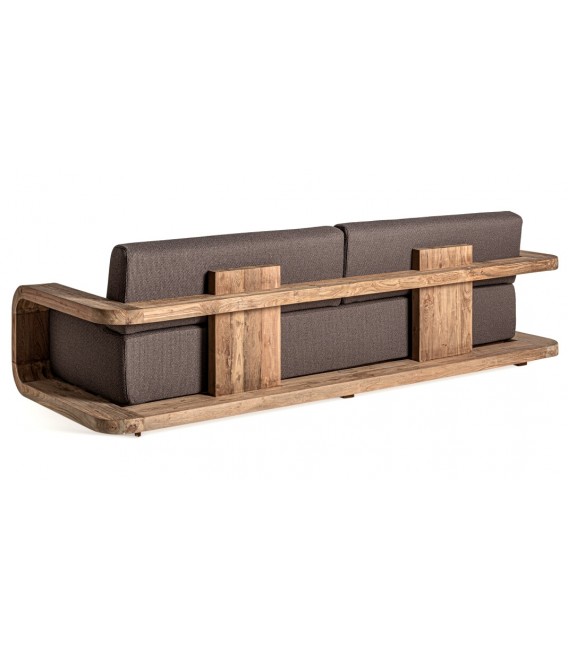 Sofá de 4 plazas grande madera teca reciclada mdmhogar