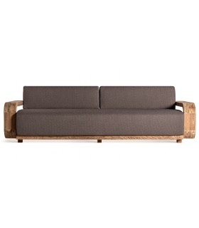 Sofá de 4 plazas grande madera teca reciclada mdmhogar