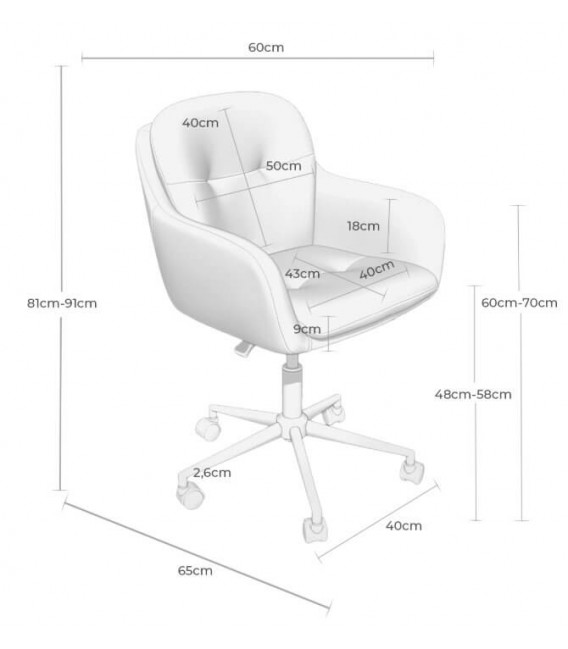 Silla de oficina muy cómoda tapizada en color beige mdmhogar