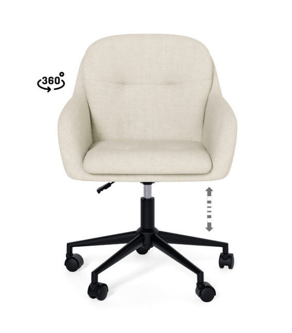 Silla de oficina muy cómoda tapizada en color beige mdmhogar