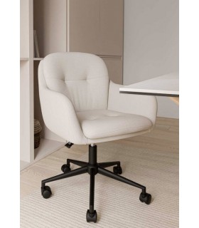 Silla de oficina muy cómoda tapizada en color beige mdmhogar