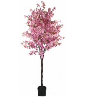 Planta artificial alta con maceta almendro rosa mdmhogar