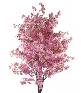 Planta artificial alta con maceta almendro rosa mdmhogar