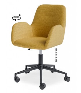 Silla de oficina moderna y funcional color mostaza mdmhogar