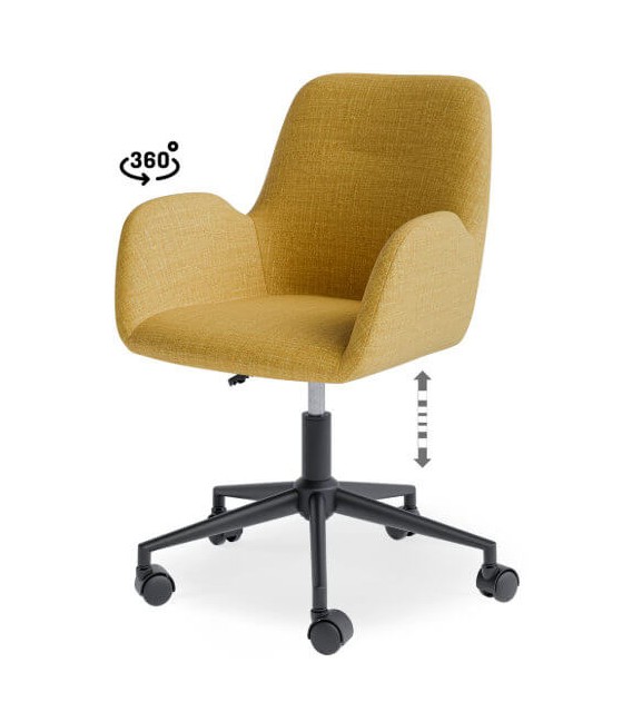 Silla de oficina moderna y funcional color mostaza mdmhogar