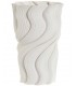 Jarrón gres de color blanco con relieve mdmhogar
