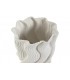 Jarrón gres de color blanco con relieve mdmhogar