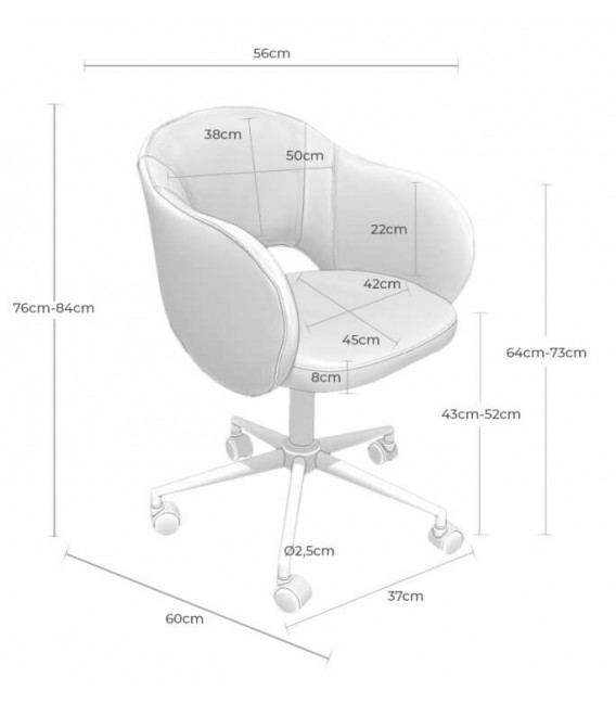 Silla de oficina gris cómoda mdmhogar