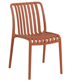 Silla de polipropileno apilable color terracota mdmhogar