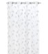 Cortina visillo motivo floral bordado color blanco y gris mdmhogar