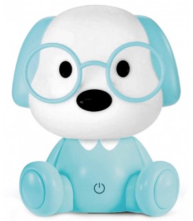 Lámpara de sobremesa motivo de perrito azul mdmhogar