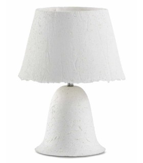 Lámpara de sobremesa papel maché blanco mdmhogar