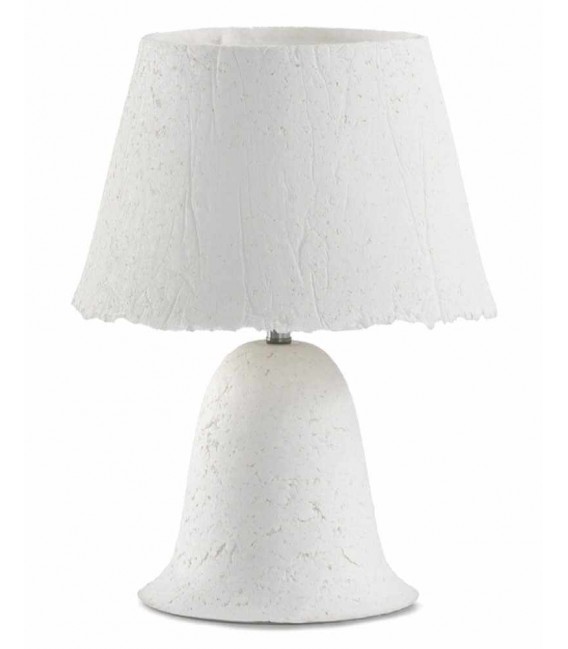 Lámpara de sobremesa papel maché blanco mdmhogar