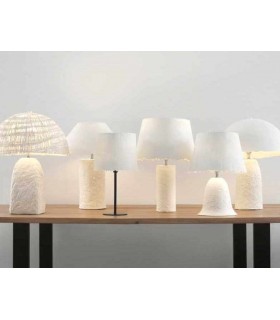 Lámpara de sobremesa papel maché blanco mdmhogar