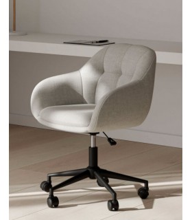 Silla de oficina tapizada gris claro  mdmhogar