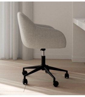 Silla de oficina tapizada gris claro  mdmhogar