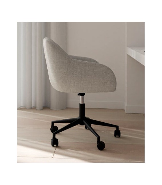 Silla de oficina tapizada gris claro  mdmhogar
