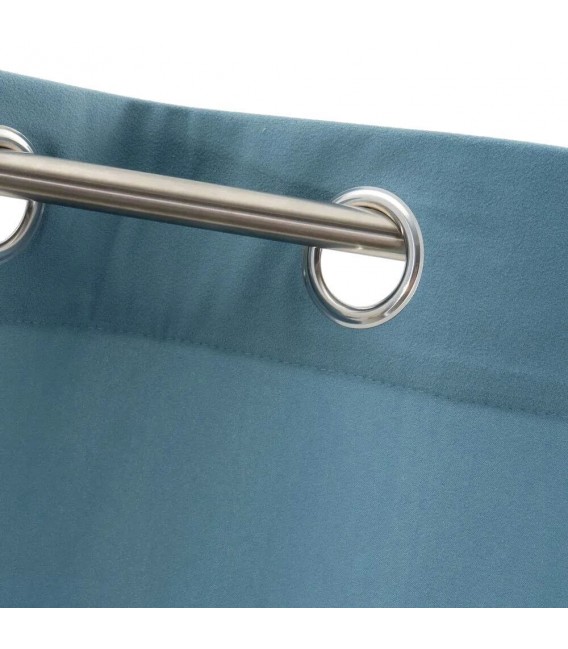 Cortina opaca para barra microfibra azul