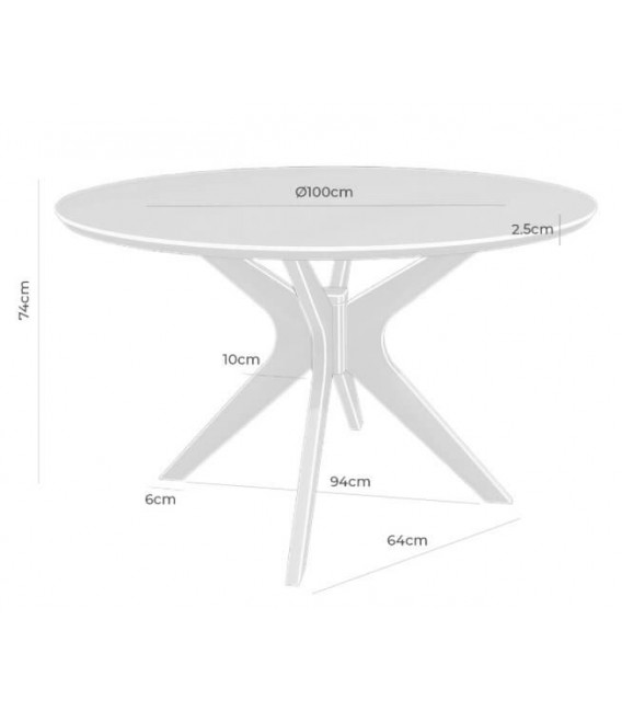 Mesa de comedor redonda pequeña mdmhogar