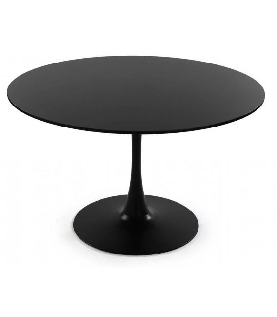 Mesa de comedor redonda grande negra mdmhogar