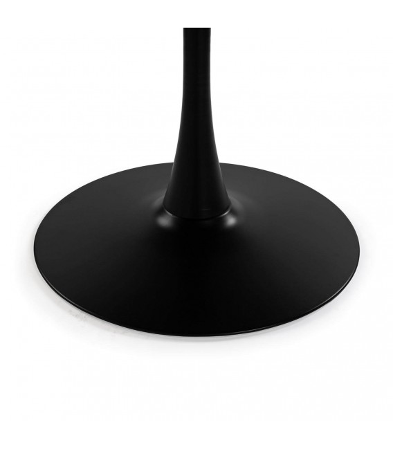 Mesa de comedor redonda grande negra mdmhogar