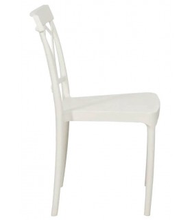 Silla cómoda de polipropileno apilable color blanco mdmhogar