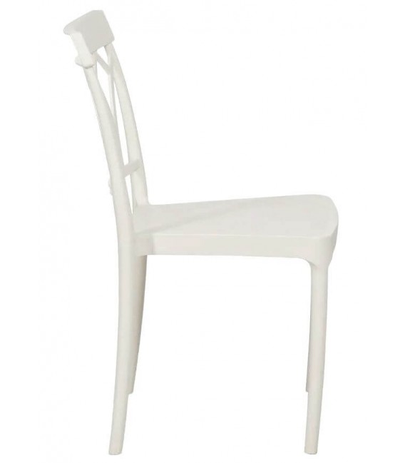 Silla cómoda de polipropileno apilable color blanco mdmhogar