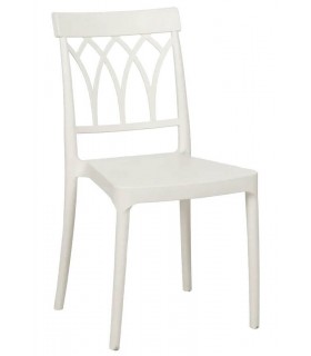 Silla cómoda de polipropileno apilable color blanco mdmhogar