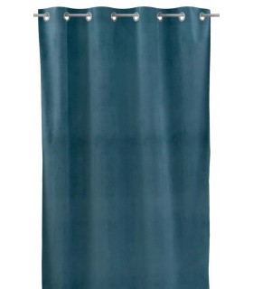 Cortina opaca para barra loneta labrada azul mdmhogar