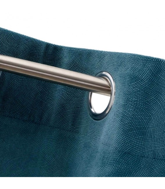 Cortina opaca para barra loneta labrada azul mdmhogar