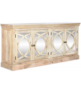 Aparador madera de mango natural y espejo mdmhogar