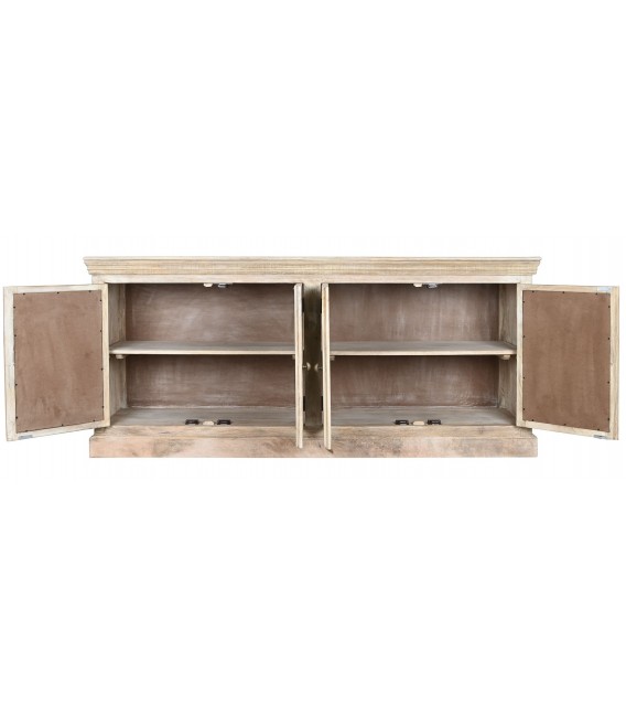 Aparador madera de mango natural y espejo mdmhogar