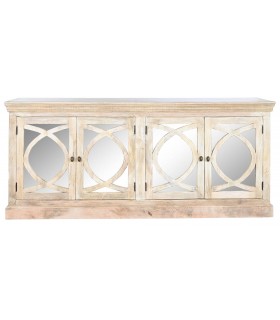 Aparador madera de mango natural y espejo mdmhogar