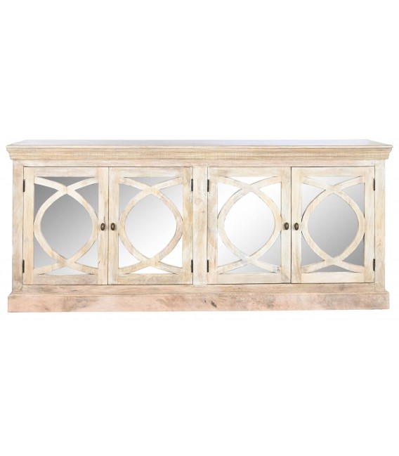 Aparador madera de mango natural y espejo mdmhogar