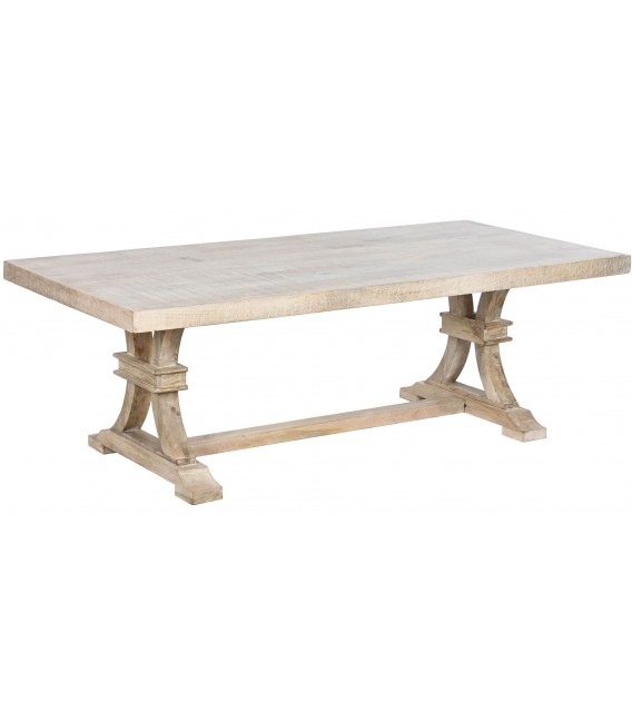 Mesa de centro rectangular grande madera maciza de mango mdmhogar