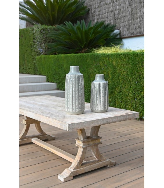 Mesa de centro rectangular grande madera maciza de mango mdmhogar