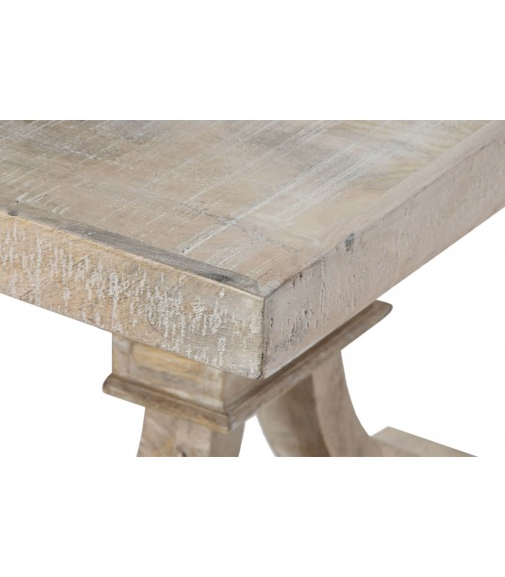 Mesa de centro rectangular grande madera maciza de mango mdmhogar