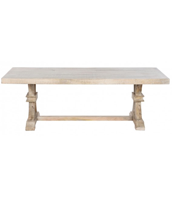 Mesa de centro rectangular grande madera maciza de mango mdmhogar