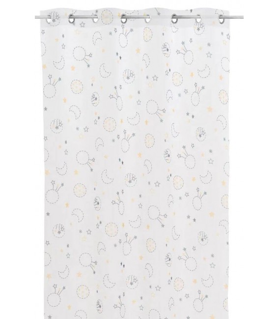 Visillo para barra semitransparente blanco impreso mdmhogar