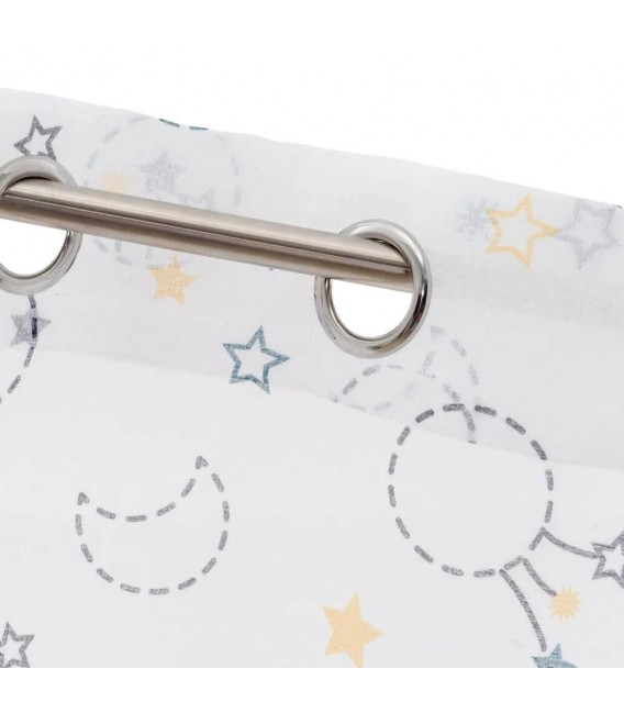 Visillo para barra semitransparente blanco impreso mdmhogar