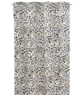 Cortina para barra opaca terciopelo impreso color azul y kaki mdmhogar