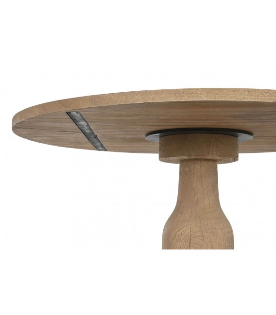 Mesa de comedor redonda grande madera maciza mdmhogar