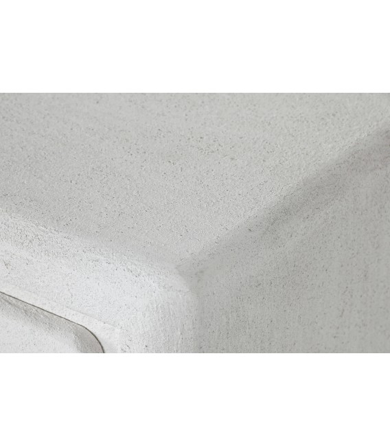 Mesita de noche madera dm efecto yeso blanco roto mdmhogar