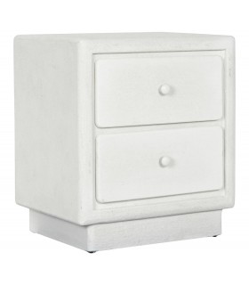 Mesita de noche madera dm efecto yeso blanco roto mdmhogar