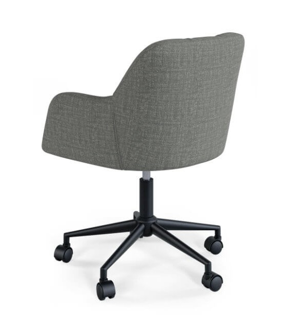 silla de oficina cómoda tapizada en gris oscuro mdmhogar